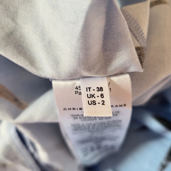 Christopher Kane blue floral brushstrokes peplum sleeveless dress size 2 - Picture 14 of 16